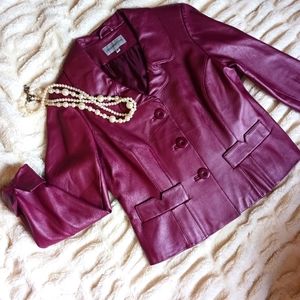 NWOT Gorgeous 100% Genuine Mauve Leather Jacket by Sharon Young